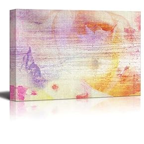 Abstract Flower Composition with Watercolor Splatter Wall Decor
