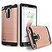 LG G Stylo Case, 2-Piece Style Hybrid Shockproof Hard Case Cover + Circle(TM) Stylus Touch Screen Pen And Screen Protector - Rose Gold