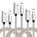 SPEATE,iPhone Charger Cables,3Pack 3FT 6FT 10FT Extra Long Nylon Braid Lightning Cord Charger Cable Compatible with iPhone X 8 7/ 7 Plus/6/6s/6 plus/6s plus/ 5s/5c,iPad, iPod and More (Gold+Gray)