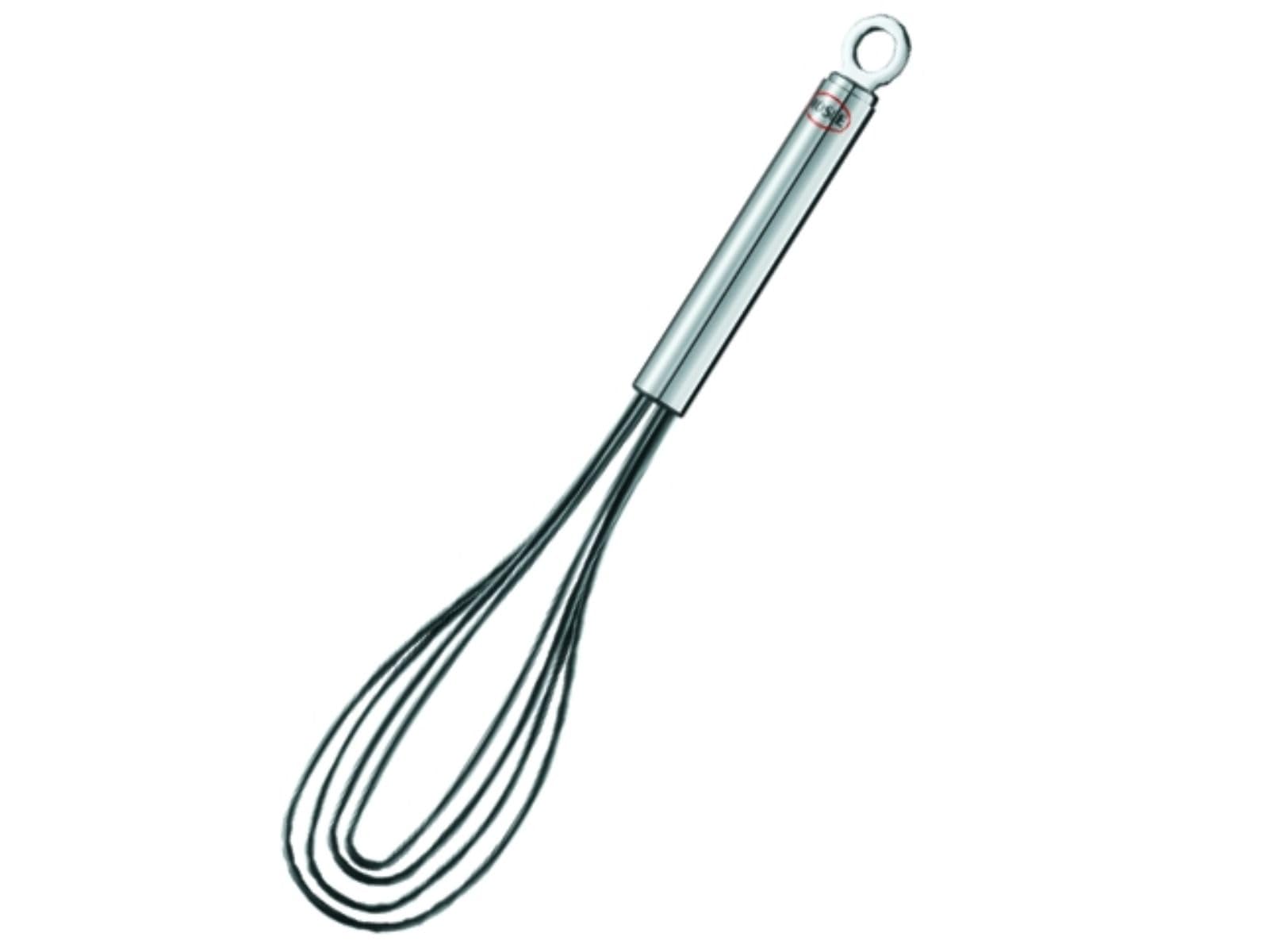 Rosle 22 cm Stainless Steel Silicone Flat Whisk, Black