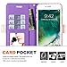 iPhone 8 Plus Case,iPhone 7 Plus Case, WWW [ Mirror Series] RFID-Resisting PU Leather Case Kickstand Flip Case with Card Slots and Mirror for iPhone 7 Plus/8 plus Purple