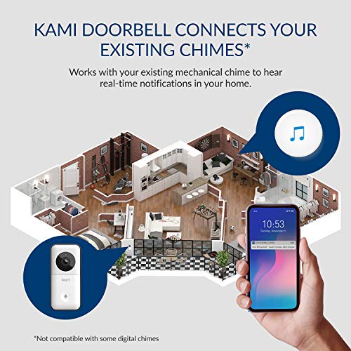 Kami Video Doorbell, Wireless Smart Doorbell Camera WiFi HD, Night Vision, Motion/Human/Face