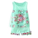 2PCS Toddler Baby Girl Floral Bowknot Vest+Shorts Kids Summer Clothes Outfit Set