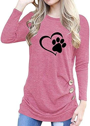Padaleks Women's Ladies Applique Long Sleeve Top O-Neck Loose Tops T-Shirt Blouse