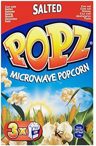 Popz Microwave Popcorn Salted 3 x 90g