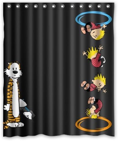 Calvin and Hobbes Portal crossover Custom Shower Curtain 60" x 72"