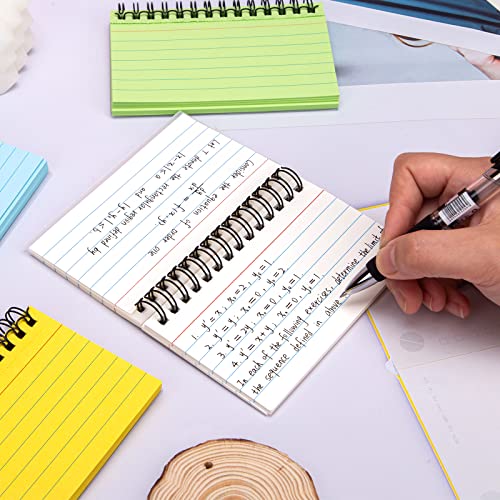 Koogel 500 Pieces Multicolor Index Cards, 5x3.4 Inches Ruled Index Flash Cards Record Revision Note Paper with Spiral Assorted Colors for School Office Household Memory Learning Taking To Do List