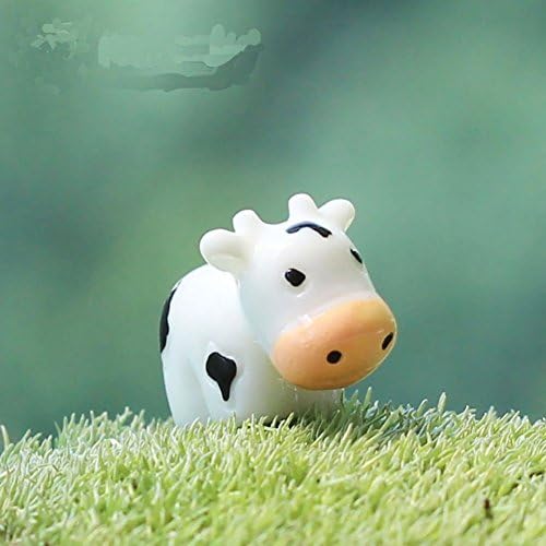 Zetti Miniature Cow Ornament Flower Pot Bonsai Garden Decor Dollcow DIY Microlandschaft - Pack of 2