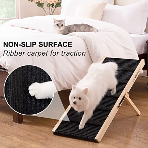 Cooenia Dog Ramp for Bed, Adjustable Pet Ramp for Couch, Folding