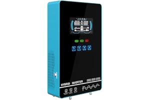 Y&H 4000W Solar Hybrid Inverter DC24V 120VAC Pure Sine Wave Output Battery-Free Starting, Built 140A MPPT Charger, 6.25" Touch LCD, UPS/Line/Battery Mode, for Off-Grid Home/RV/Refrigerator/AC/Tools