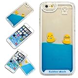 Yoption Liquid Case for iPhone 6 6s 4.7,Clear Cute Creative Design Liquid Floating Rubber Duck Hard Case Cover for iPhone 6 6s 4.7(Ducks With Glasses)
