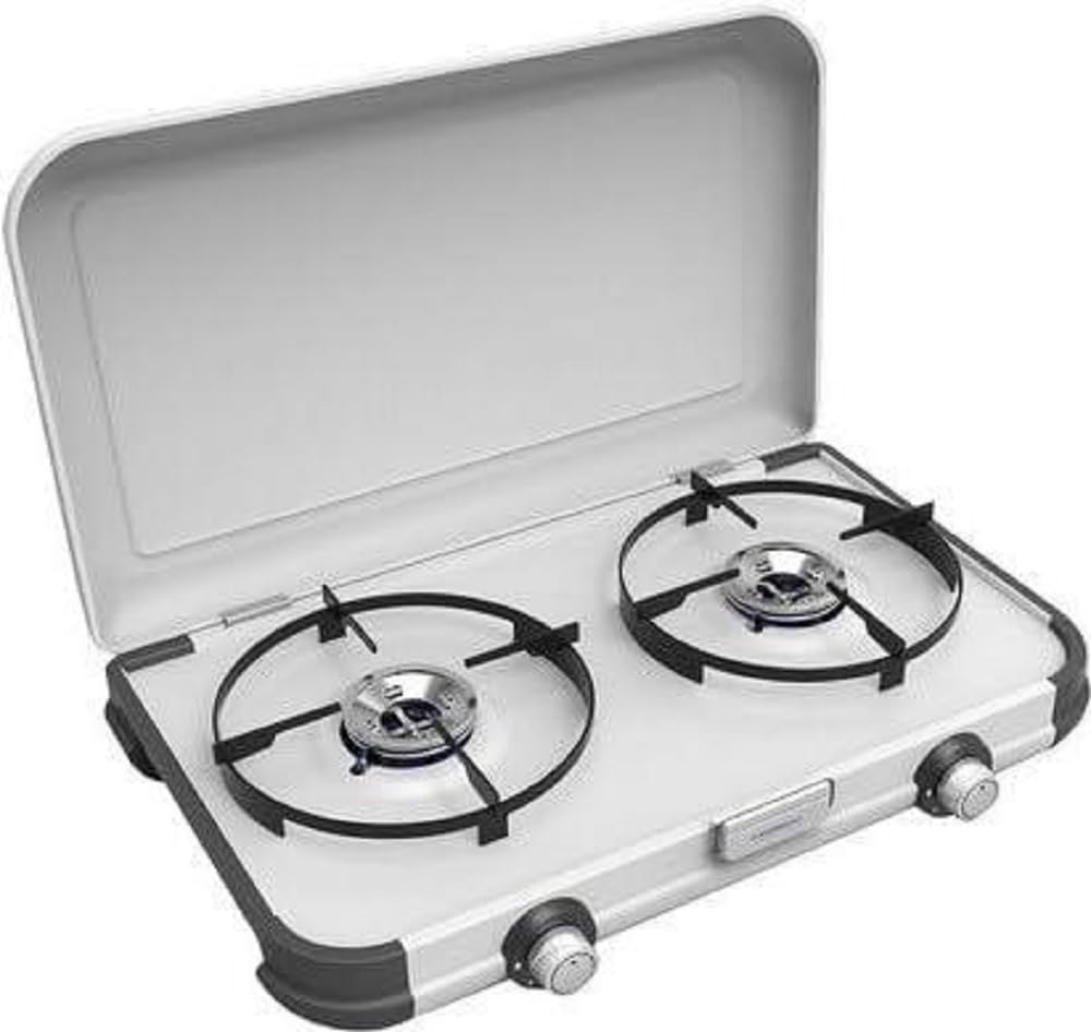 Campingaz Camping Stove Camping Kitchen 2, Gas Stove 2 Bulbs, 4,000 Watt, Compact Outdoor Grill, Grey, One