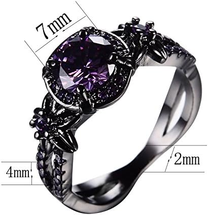 RongXing Jewelry Trendy Womens Purple Cz Ring,Gold-plated-base Wedding Rings
