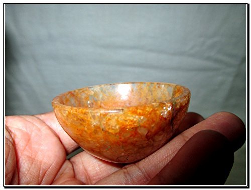Natural Golden Quartz Bowl 2" Gemstone A+ Hand Carved Rare Crystal Altar Healing Tray Dish Devotional Focus Spiritual Chakra Cleansing Metaphysical Psychic Reiki Balancing Divine Quality Energy Esteem Gift Beautiful Offering God Deity Unique Lovely Attractive New