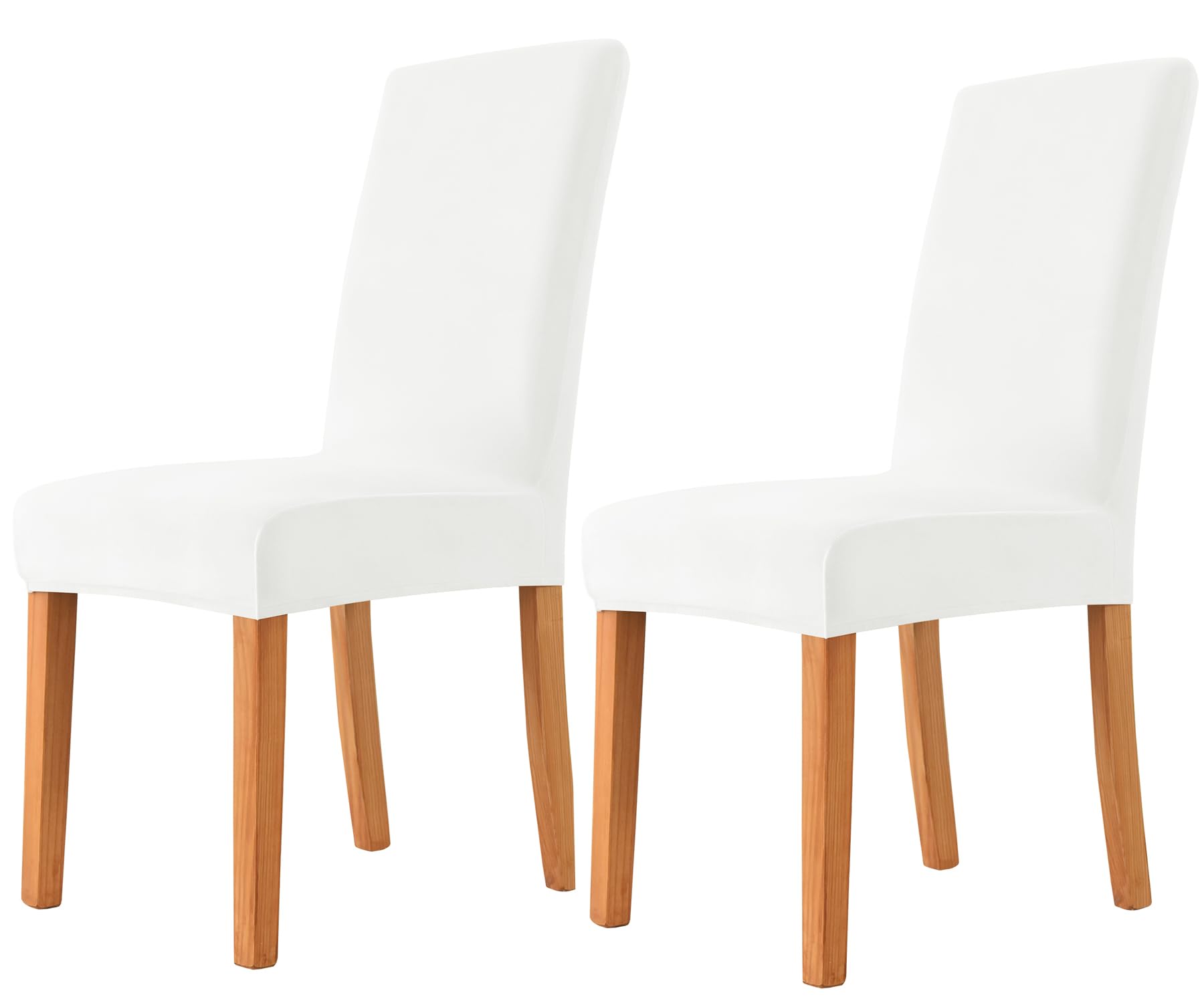 Photo 1 of Deisy Dee Velvet Stretch Dining Room Chair Covers - Colorful and Washable Parson Chair Slipcovers - Stretchable Removable Furniture Protectors (2, Off White)
