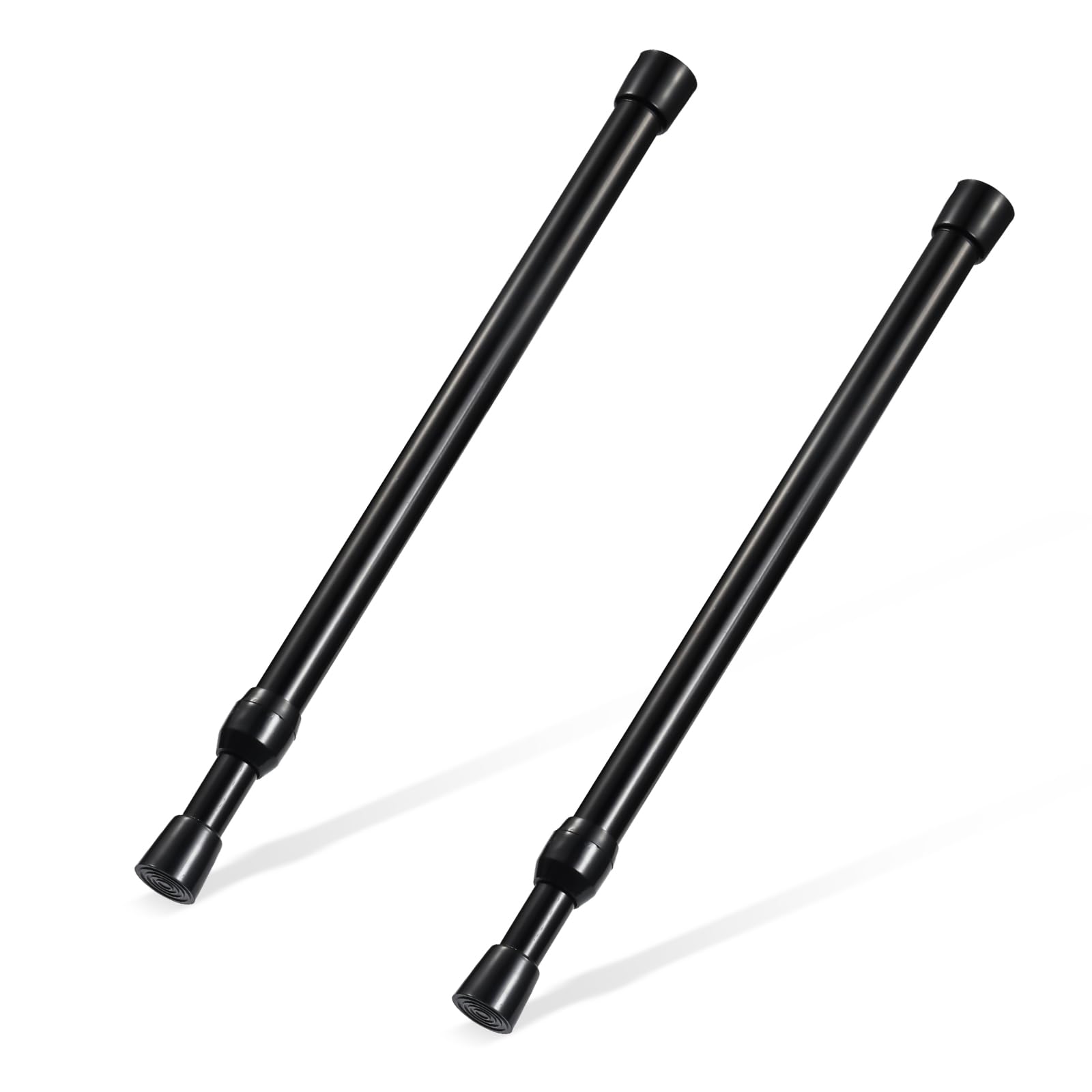 Photo 1 of 13-18 inch Spring Tension Rod, Goowin Small Tension Rod, 5/8" Diameter No Drilling Expandable Short Tension Rods Spring Rods, Tension Rods for Closet, Cupboard, Hanging Clothes, Black, 2 Pack
