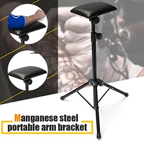 TNS STORE Portable Tattoo Leg Arm Rest Tripod Stand Adjustable Height Pad Metal Studio