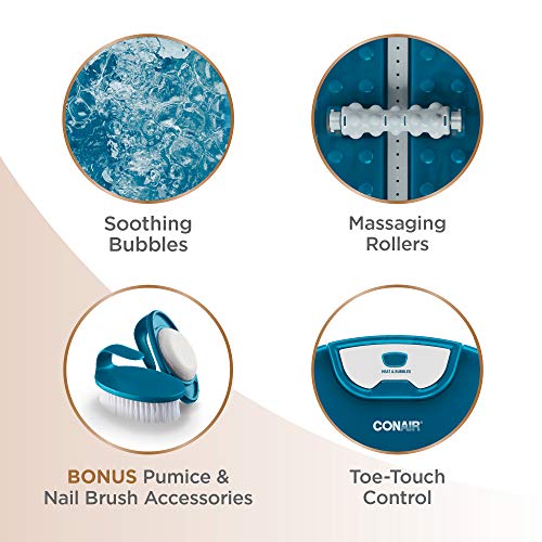 Conair Pedicure Foot Spa Bath with Heat reaching 104 Degrees, Massaging Foot Rollers, Soothing