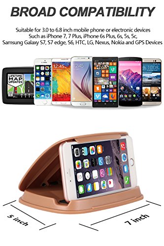 Bosynoy Phone Holder Car, GPS Holder Car Dashboard, Universal Car Phone Mount Compatible Smart Cell Phones -Brown - Thumbnail 5