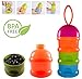 Baby Food Storage BPA Free Containers with Tower Top Tier Stacking Infant Formula Dispenser - Keeps Snacks Fresh (Red)