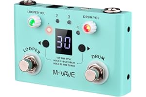 M-VAVE Lost Tempo Effect Pedal Drum & Looper Effector Mini 2-in-1 Looper & Drum Hine Footswitch Looper Pedal Looper Guitar Pe