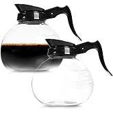 2-Pack 12-Cup Glass Coffee Decanters &ndash; Commercial Replacement Coffee Pots for Brewers &ndash; 1.8L Heat-Resistant Glass with Ergonomic Handle &ndash; Fits Most Commercial Coffee Makers &ndash; TQS CAFE