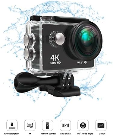 LayDUS Sports Action Camera 4K WIFI Waterproof Dual Display HD Video Camera for Car Dashboard with 170 Degree Wide Angel Lens and Full Accessories Kits Micro SDHC card included