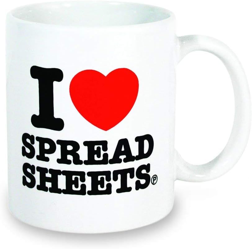 Paladone I Love Spreadsheets Mug, Multi-Colour, 871263