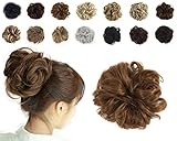 Scrunchie Scrunchy Bun Up Do Hair Ribbon Ponytail Extensions Wavy Curly or Messy brown