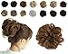Scrunchie Scrunchy Bun Up Do Hair Ribbon Ponytail Extensions Wavy Curly or Messy brown