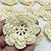 PEPPERLONELY Brand 20PC Cream 8 Petals 2 Inch Crocheted Flower Appliques Embellishments