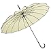 Kung Fu Smith Women Vintage Polka Dots Travel Stick Rain Pagoda Parasol Umbrella (Beige)