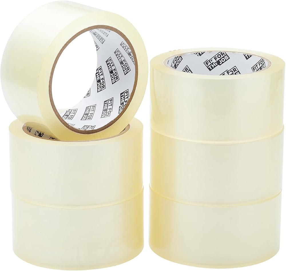 Fit For The Job Heavy-Duty Clear Parcel Tape 48mm x 66m 6 Rolls