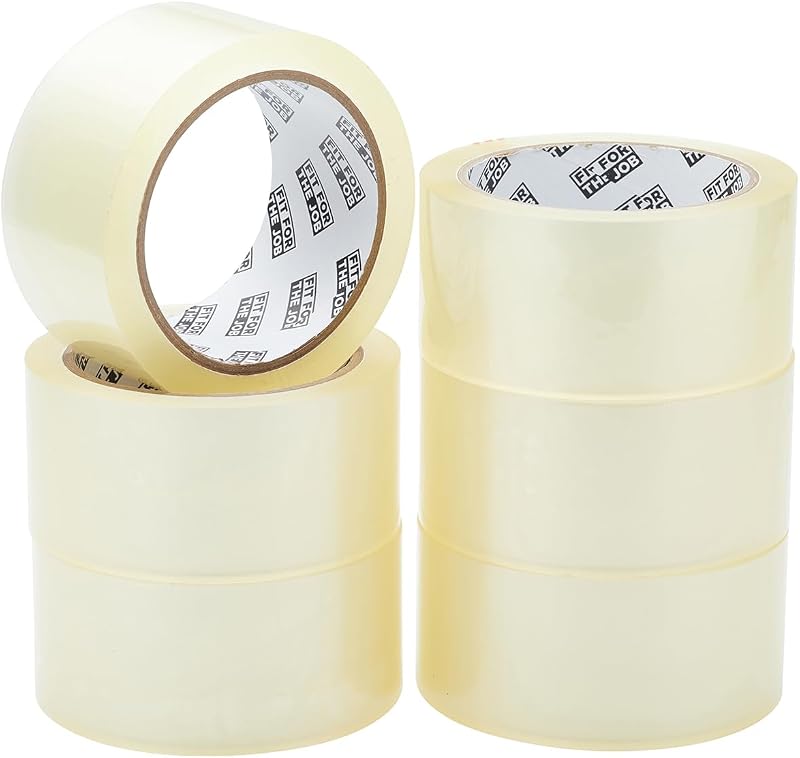 Fit For The Job Heavy-Duty Clear Parcel Tape 48mm x 66m 6 Rolls