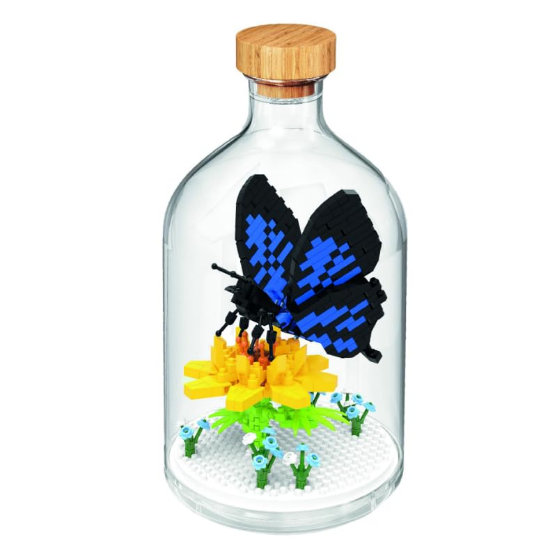 WiseHawk Kit of miniature blocks to assemble insects and small animals. Includes methacrylate bottle to protect the construction. Butterfly โ image 1