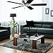 kathy ireland HOME Snugger Flush Mount Ceiling Fan | Indoor Fixture with Low Profile Design | 5 Reversible Blades with 3-Speed Motor and Pull Chain | Light Kit Adaptable, 42 Inch, Brushed Steel