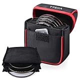 Tycka Field Filters Case for Round Filters Up to 86mm, Belt Style Design Filter Pouch, Removable Inner Lining and Water-Resistant and Dustproof Design, Black