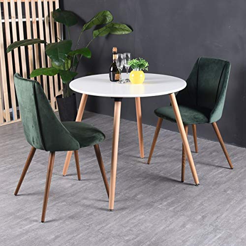 WarmCentre Round Table Dining Kitchen Table Wooden Coffee Table White Dining Room Kitchen Home Furniture