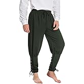 Mens Spring Summer Autumn Ankle Banded Pants Medieval Viking Navigator Trousers Renaissance Pants
