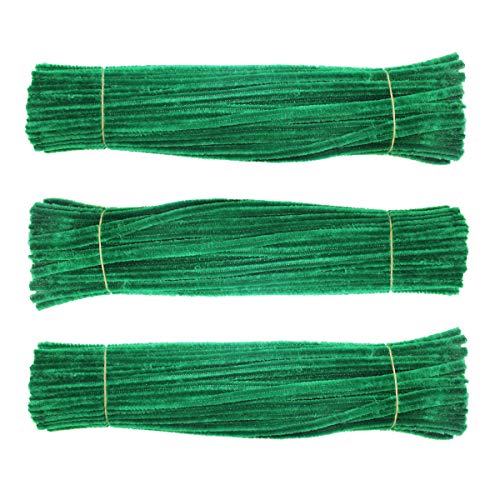 Chenille Stem 300 PCS Dark Green Pipe Cleaners 6MM x 12 INCH Twistable Stems Children's Bendable Sculpting Sticks for Crafts and Arts (Dark Green) - Thumbnail 3