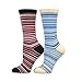 TeeHee Women's Ladies Value 6-Pair Crew Socks (Ministripe)