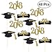 BESTONZON 48pcs Graduation Cupcake Toppers 2018 Graduation Party Decorations Cake Topper Picks Toothpick Toppers