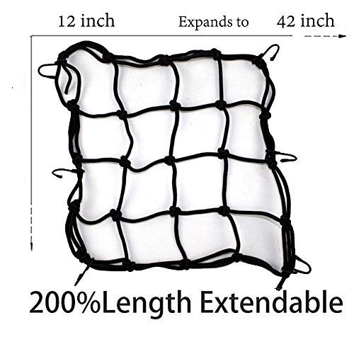 Kofull 12" x 12" Cargo net, 6 Hooks BungeeCord Luggage Cargo Bag Net
