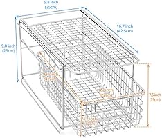 Amazon Com Ezoware Organizer Cabinet Mesh Sliding Drawer Basket