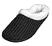 Beverly Rock Womens "Sweater" Fleece Lined Clog Slippers(Black) L