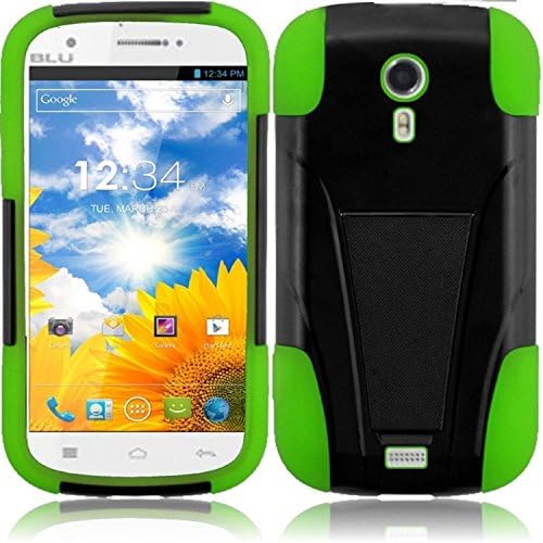 HRW T-Stand Case compatible with Blu Studio 5.0 ,Black/Neon Green