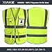 XIAKE 9 Pockets Class 2 High Visibility Reflective Safety Vest for Men Women,Meets ANSI/ISEA Standard(Yellow,Small)