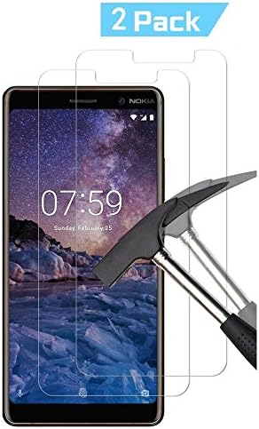 AMPLE Nokia 7 Plus Screen Protector, [2 PACK] Nokia 7 Plus Tempered Glass Screen Protector, [9H Hardness] [Anti Scratch] [Shatter Proof] [ Easy Installation] For NOKIA 7 PLUS