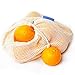 World's Strongest Reusable Produce Bags, Certified Organic Cotton Mesh, Machine Washable, Tare Weight Label, Double Drawstring, Plastic-Free Packaging, 9-Pack - Assorted Sizes (Small, Medium, Large)