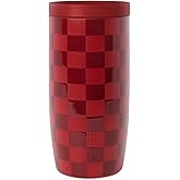 Simple Modern Travel Coffee Mug Tumbler with 360° Lid | Ceramic-Lined Insulated Stainless Steel Cold Brew Iced Coffee Cup | Gifts for Women Her Him | Voyager Signature | 16oz | Checkmate Red Cottage